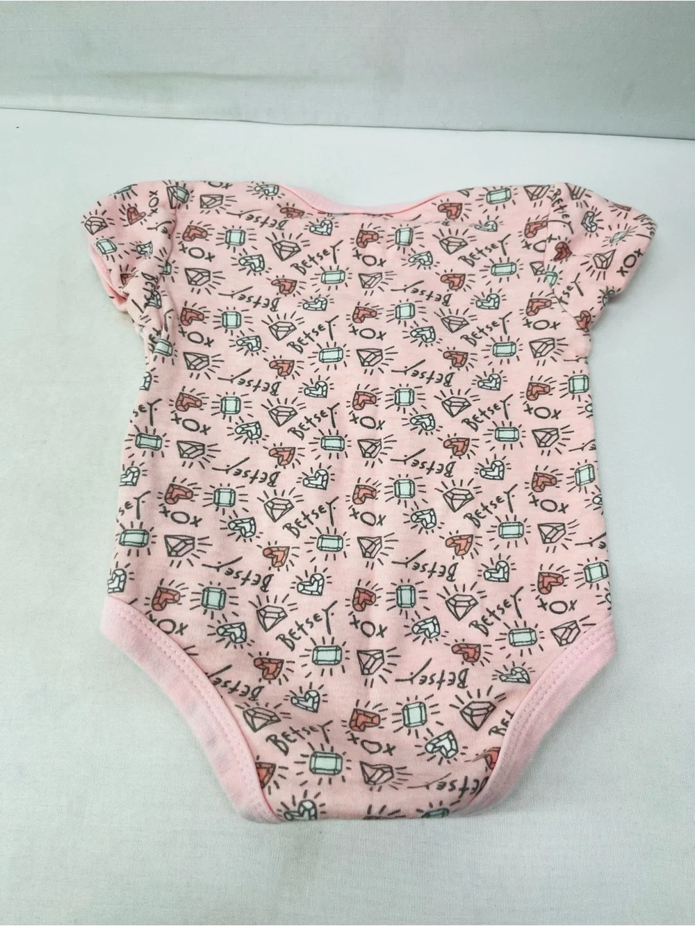 Justice Pink Baby Bodysuit Set with Heart, Gems & Dino‎ Prints